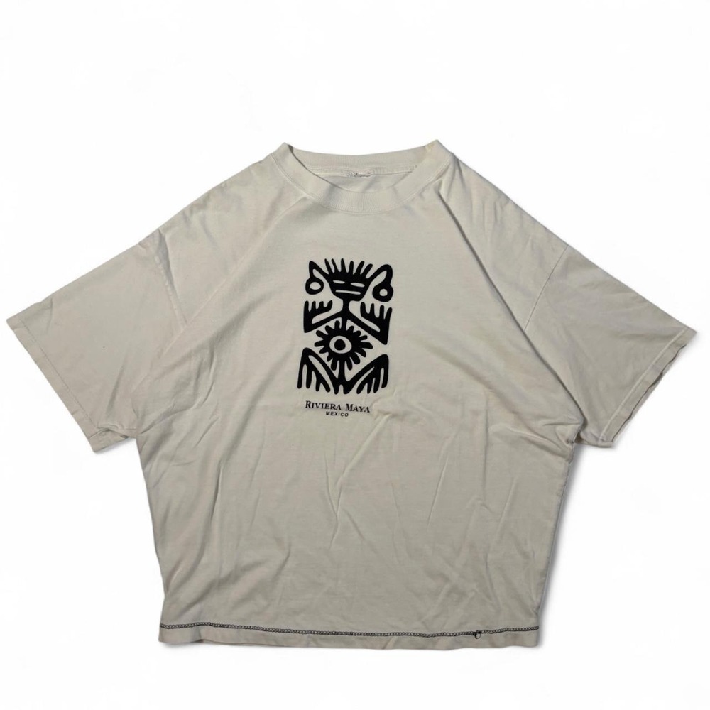 White Riviera Maya Mexico Graphic T-Shirt - Cropped
